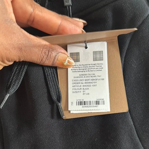 Burberry Black Skirt with Logo